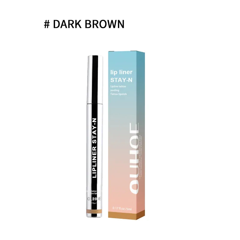 Dark Brown Lip Liner Waterproof Gloss